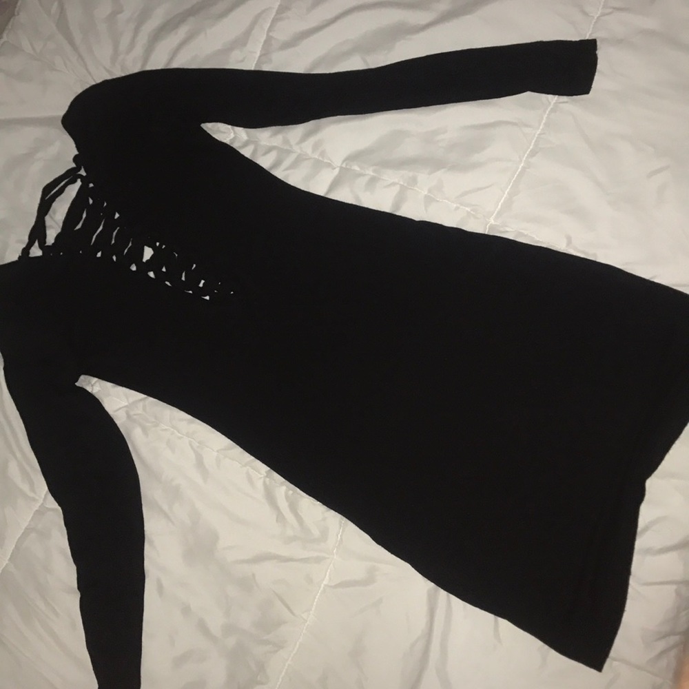 Simple black dress with lace detail